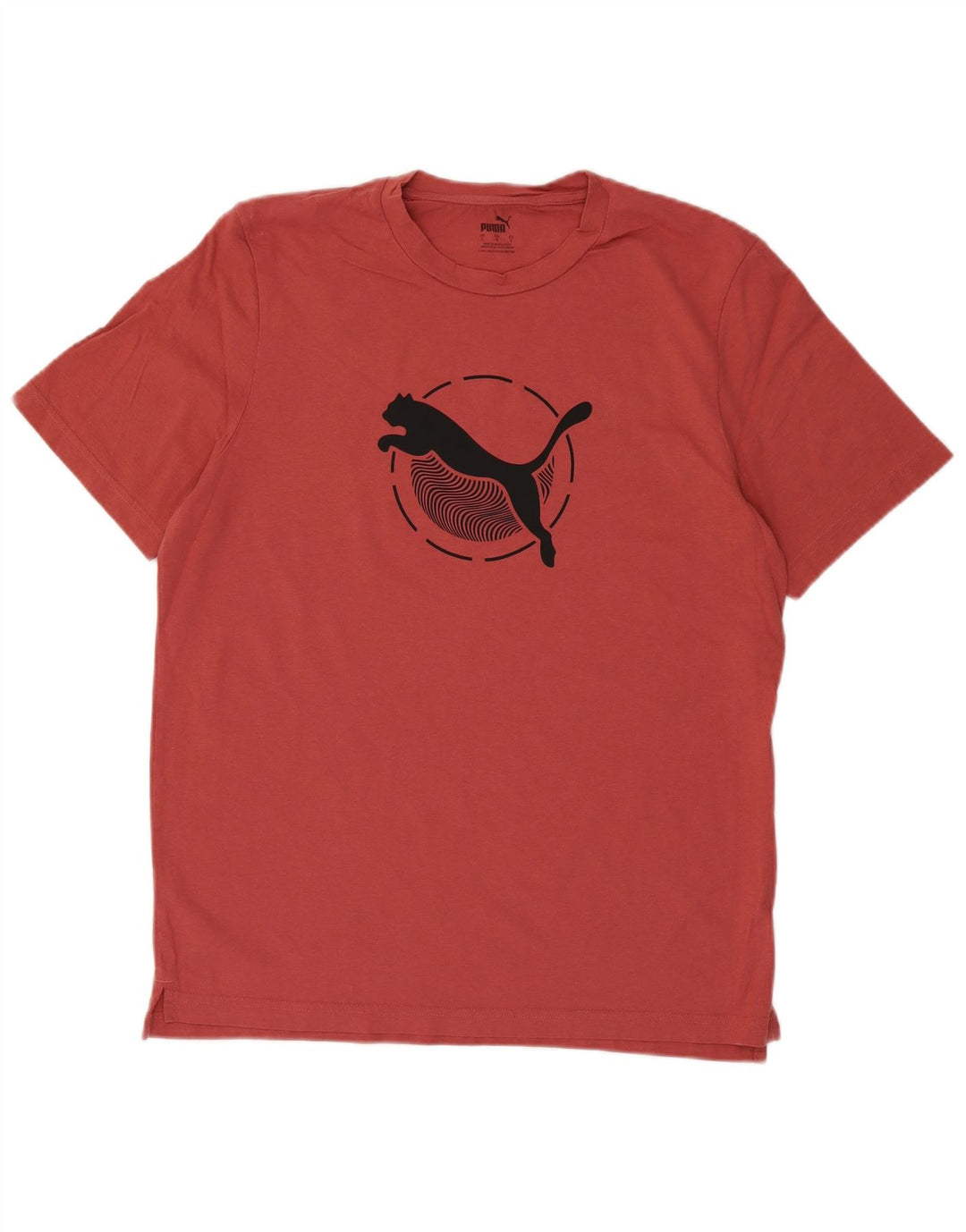 Puma Herre Grafisk T-Shirt Top Stor Rød Bomuld