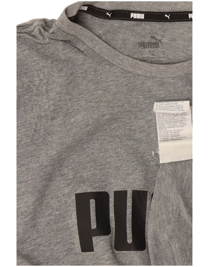 Puma Mens Graphic T-Shirt Top Medium Grey Cotton