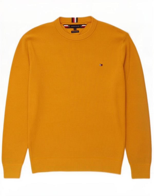 Tommy Hilfiger Herre Crew Neck Jumper Sweater Medium Gul Bomuld