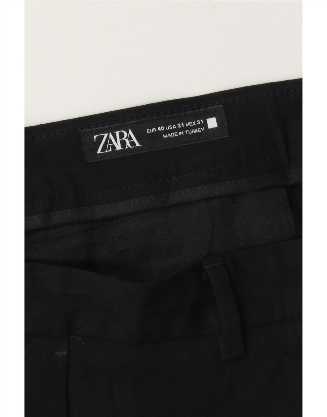Zara Mens Slim Chino Trousers EU 40 Medium W31 L28 Black