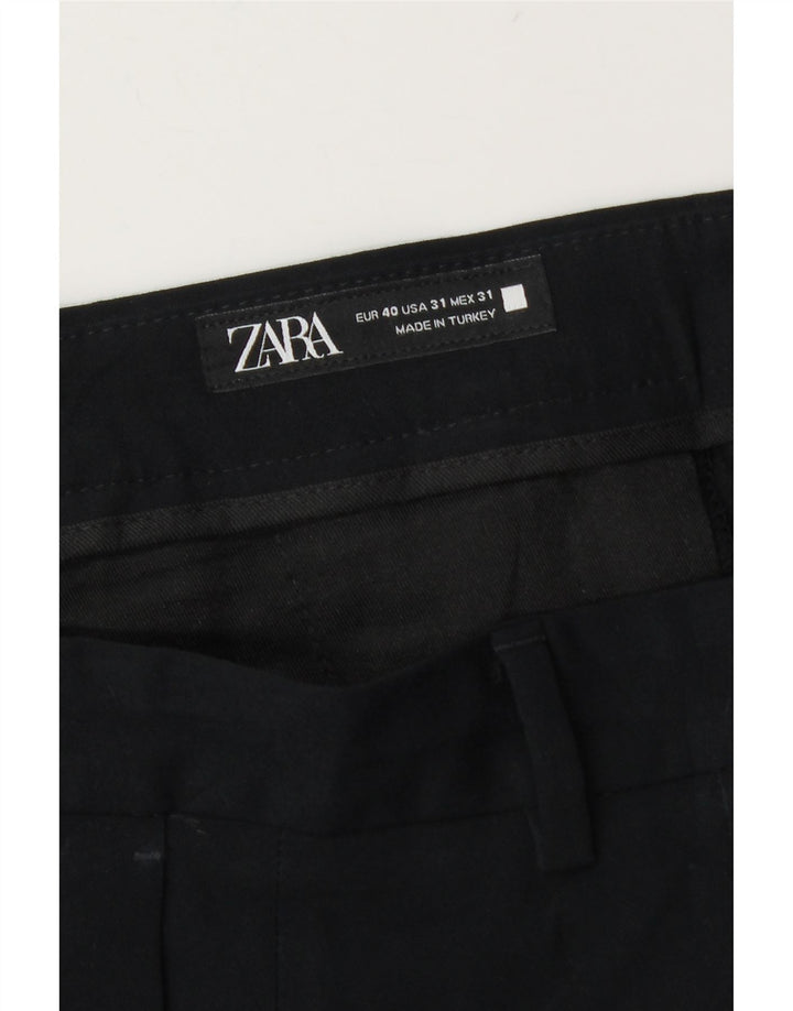 Zara Mens Slim Chino Trousers EU 40 Medium W31 L28 Black