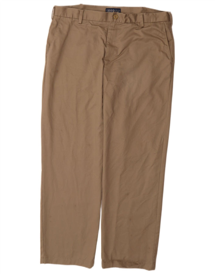 Calça Chino Masculina Reta IZOD W36 L32 Algodão Bege