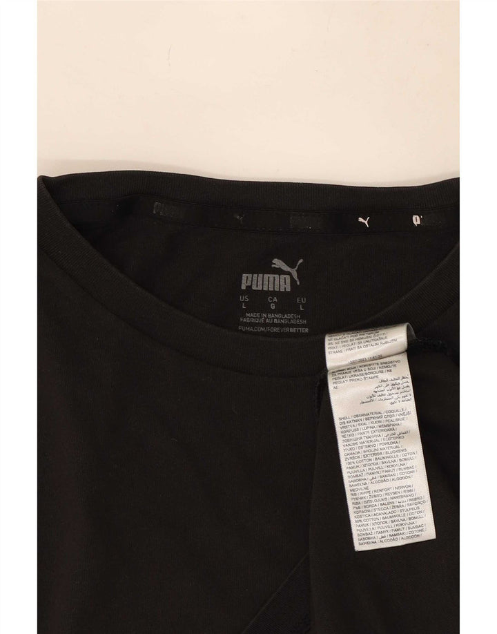 Puma Herren T-Shirt mit Grafik, groß, aus schwarzer Baumwolle