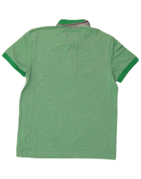 Hugo Boss Mens Slim Fit Polo Shirt Medium Green Flecked Cotton