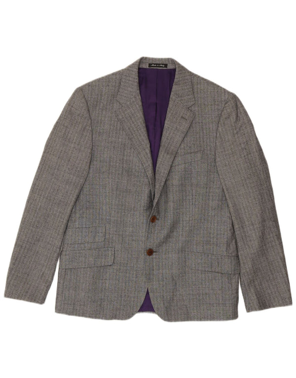 Męska marynarka Paul Smith zapinana na 2 guziki UK 40, duża, szara, wełniana w prążki