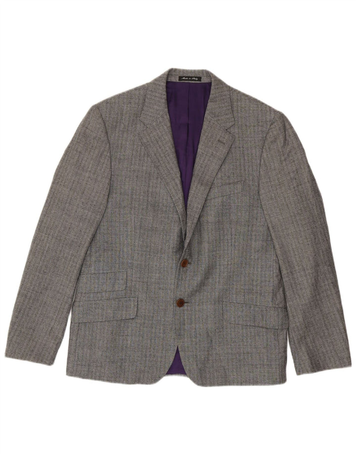 Paul Smith Chaqueta tipo blazer de 2 botones para hombre UK 40 Grande Gris Lana a rayas
