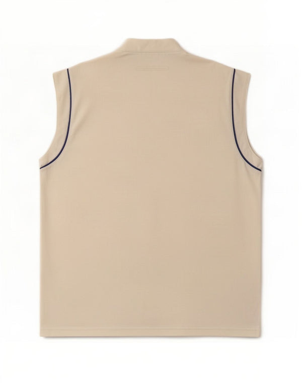Sergio Tacchini Womens Zip Neck Vest Top UK 14 Large White