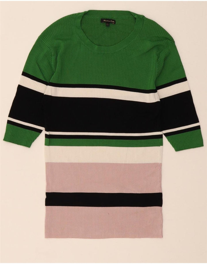 MASSIMO DUTTI Womens Crew Neck Jumper Sweater UK 14 Large Multicoloured Vintage Massimo Dutti and Second-Hand Massimo Dutti from Messina Hembry 