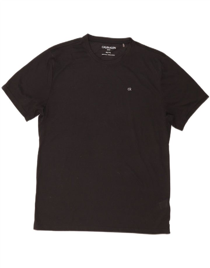 CALVIN KLEIN Mens T-Shirt Top 2XL Black Polyester