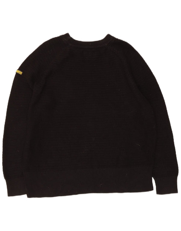 Barbour Womens Regular Fit Boat Neck Jumper Sweater UK 12 Medium Black
