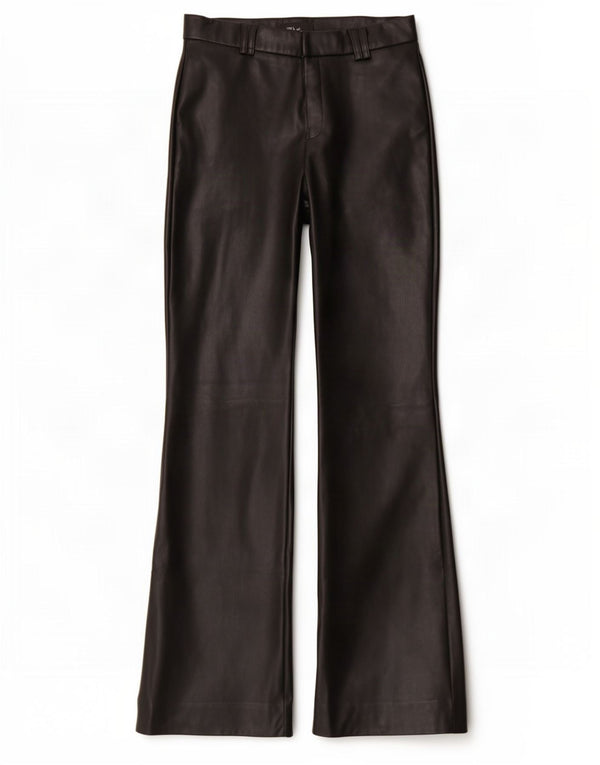 Zara Damen Flare-Hose aus Kunstleder, Größe S, W26, L31, Schwarz