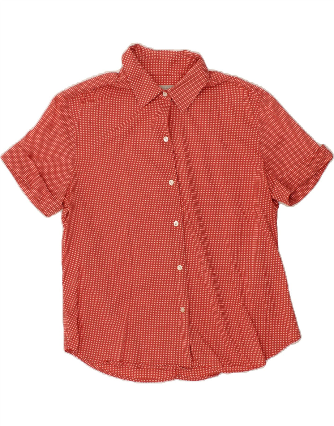 J. CREW Womens Short Sleeve Shirt UK 14 Medium Red Spotted Vintage J. Crew and Second-Hand J. Crew from Messina Hembry 