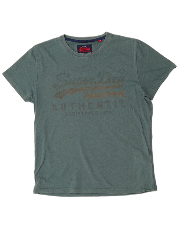 T-shirt grafica da donna Superdry Top UK 18 XL cotone verde