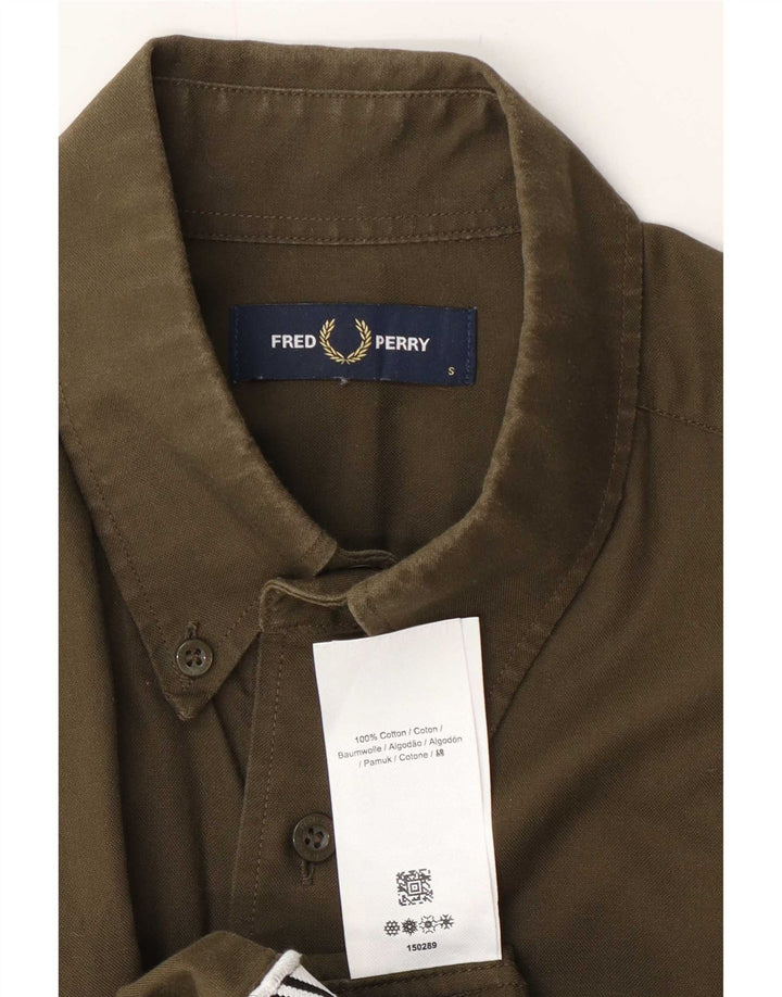 Fred Perry muška košulja male boje kaki pamuka