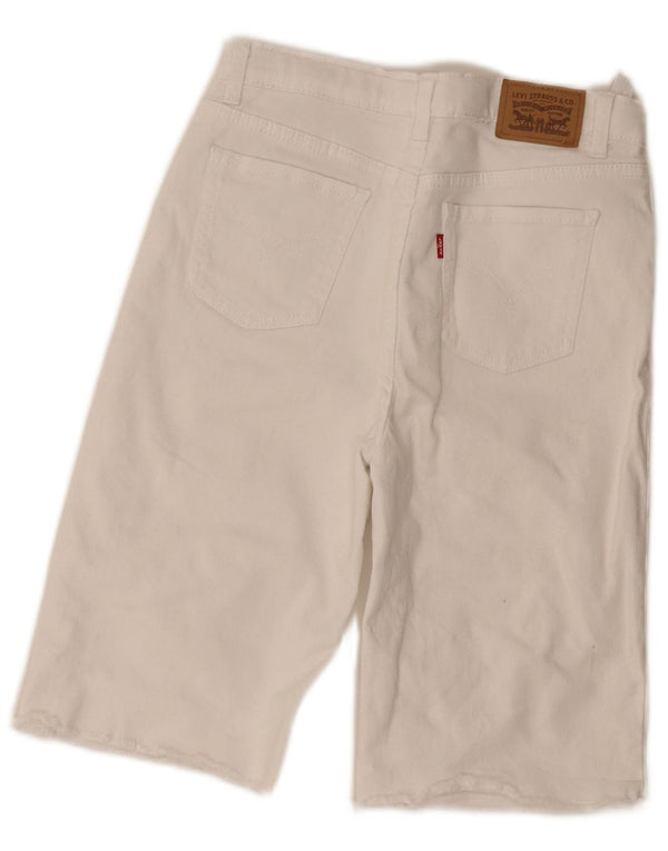 Levi's Bermudas holgadas de cintura alta para niñas 13-14 años W26 Blanco