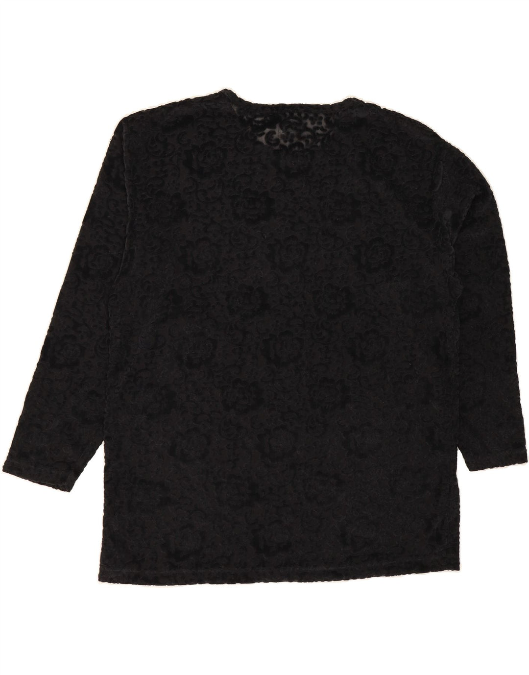 YESSICA Womens Long Sleeve See Through Top EU 40/42 Medium Black Floral Vintage Yessica and Second-Hand Yessica from Messina Hembry 