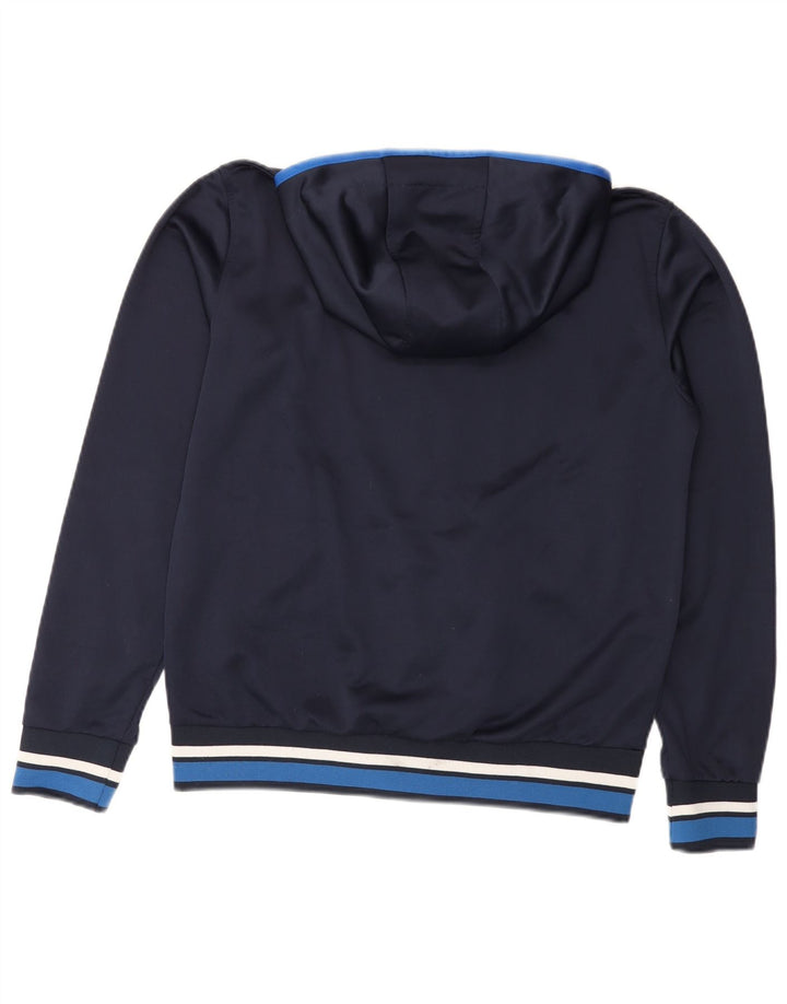Asics Mens Hooded Tracksuit Top Jacket Medium Navy Blue Colourblock
