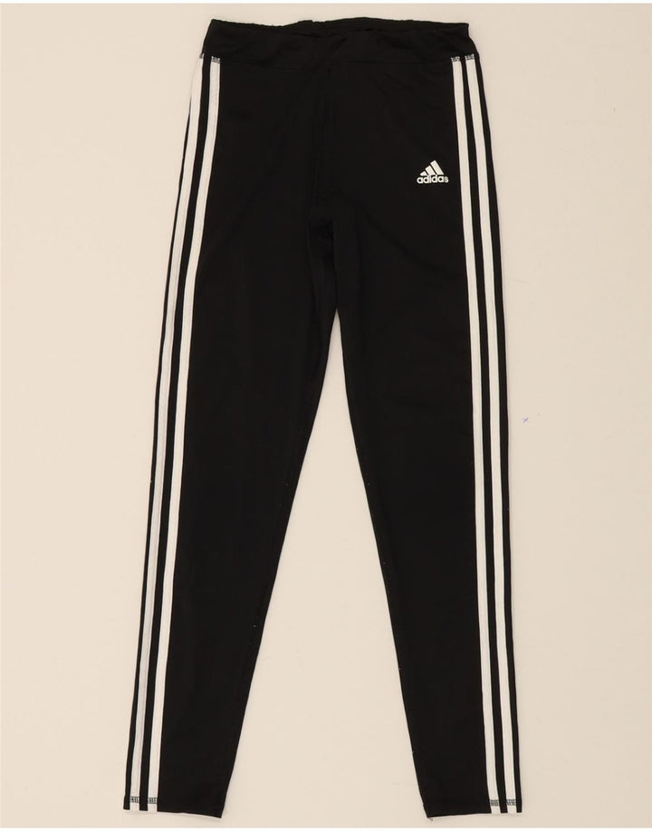 ADIDAS Girls Climalite Leggings 13-14 Years Large Black Polyester Vintage Adidas and Second-Hand Adidas from Messina Hembry 