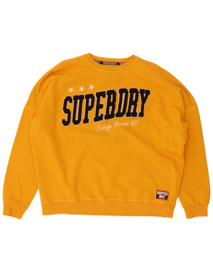 Superdry Damen-Sweatshirt mit Grafik-Übergröße, Größe UK 12, Mittelgelb