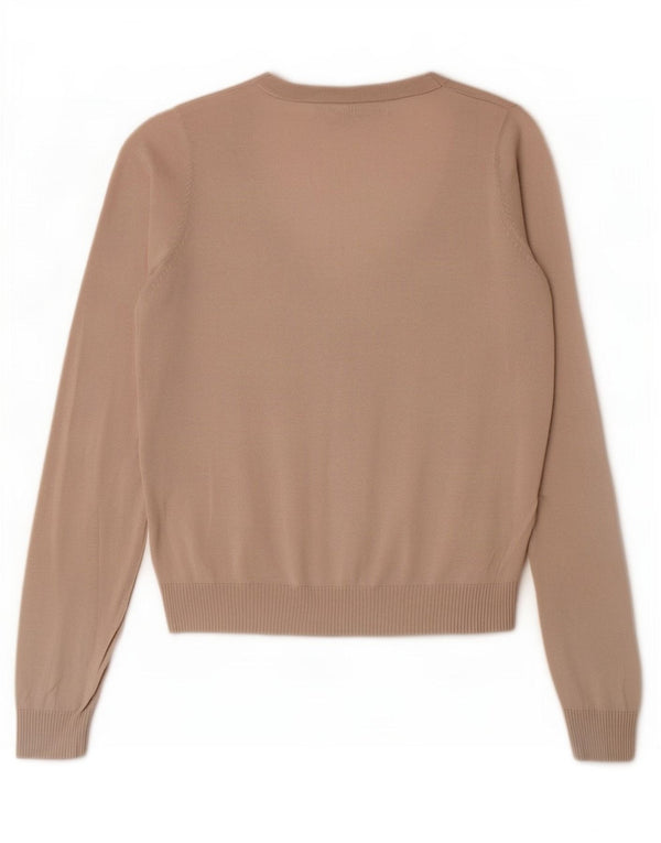 Maglione cardigan da donna Zara UK 12 Cotone beige medio