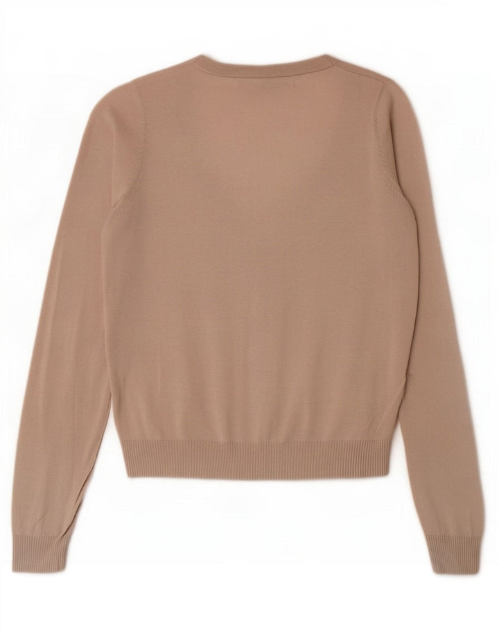 Zara Womens Cardigan Sweater UK 12 Medium Beige Cotton