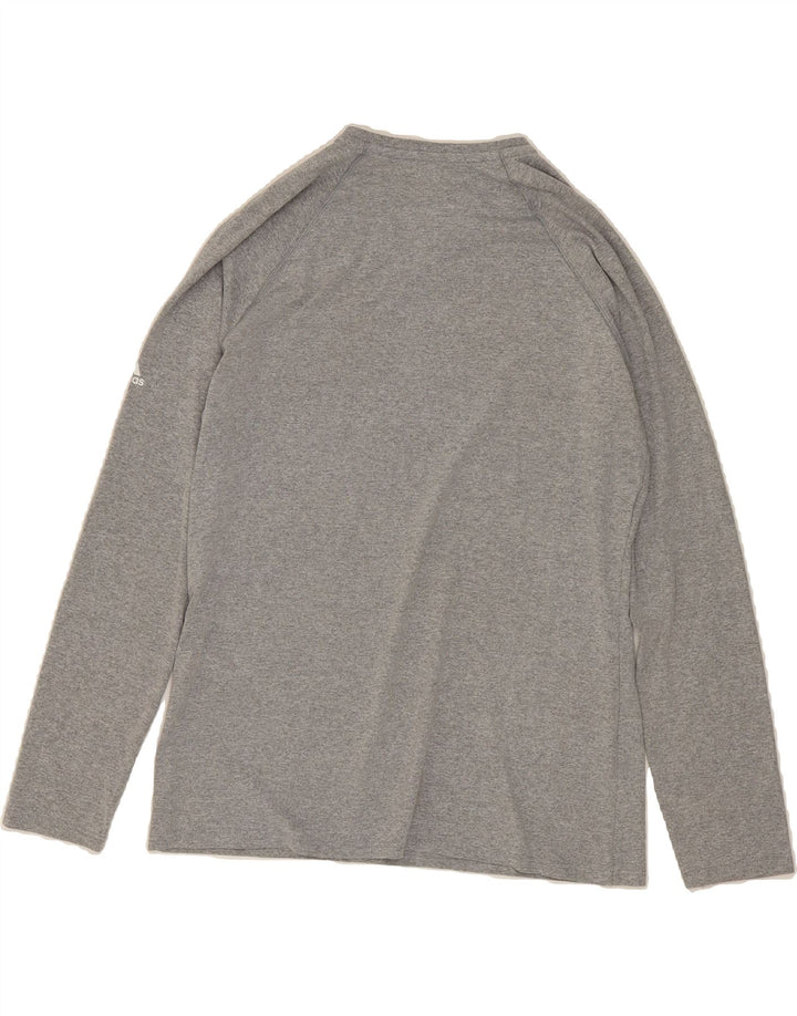 ADIDAS Womens Climalite Graphic Top Long Sleeve UK 16 Large Grey Vintage Adidas and Second-Hand Adidas from Messina Hembry 