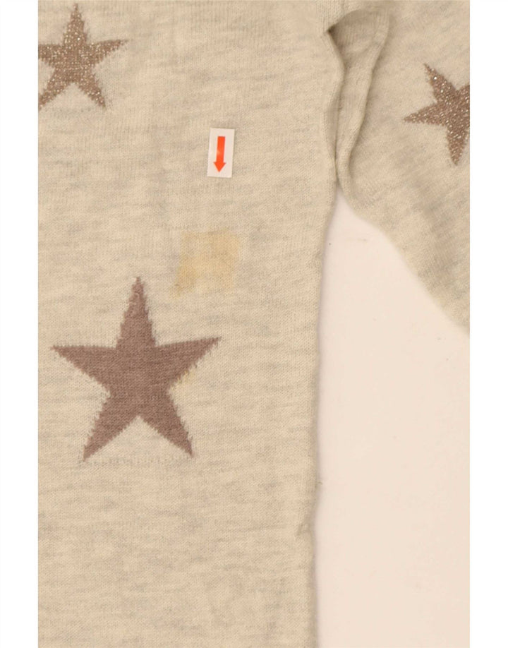 Fat Face Dame Abstrakt Mønster Boat Neck Jumper Sweater UK 10 Small Grey