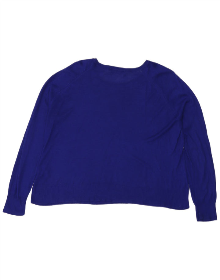 Zara Womens Oversized Blouse Top UK 14 Medium Blue Viscose