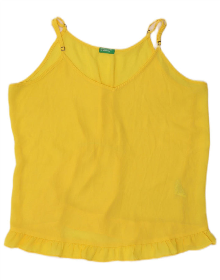 Benetton Dame Cami Top UK 16 Stor Gul Polyester