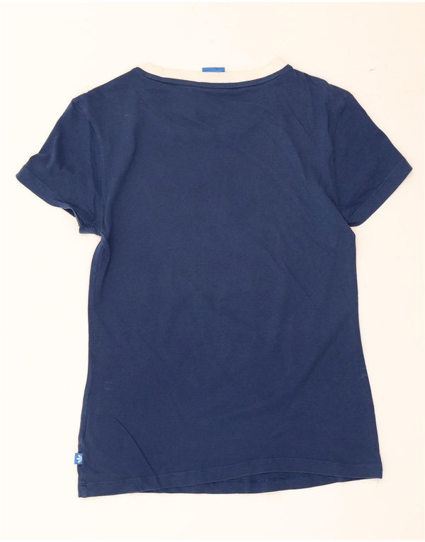 Adidas Damen Grafik T-Shirt Top UK 8 Small Marineblau