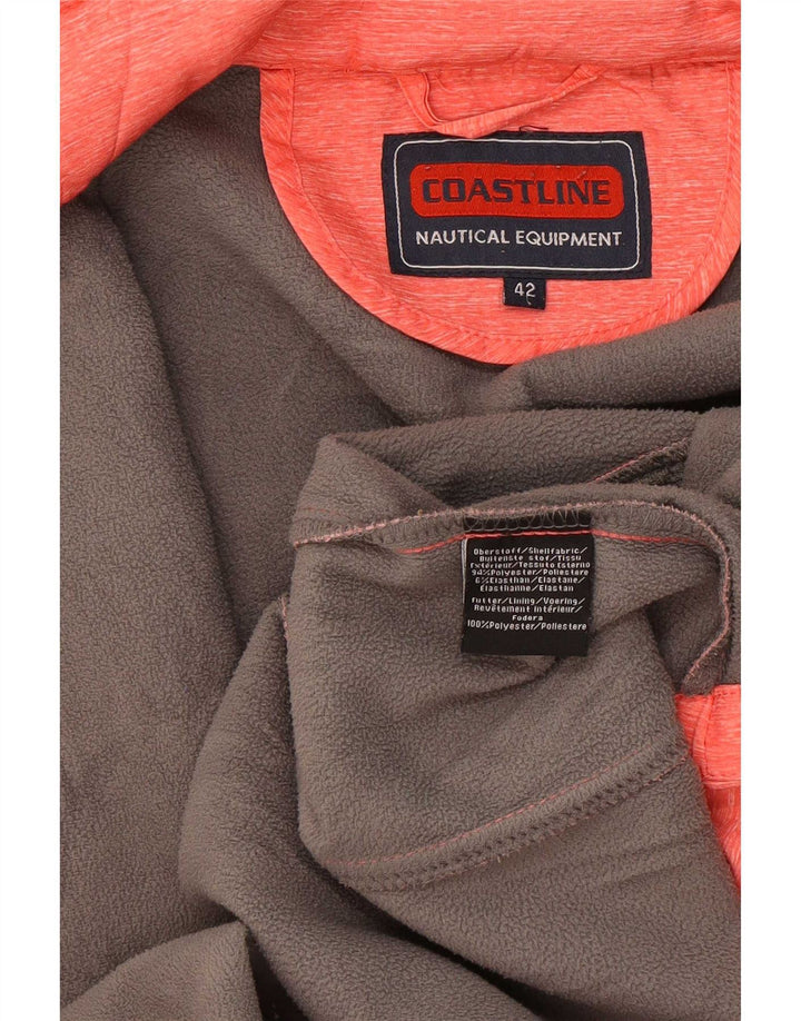 Jaqueta corta-vento com capuz feminino Coast EU 42 poliéster manchado vermelho grande