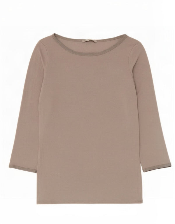 Zara Womens Top 3/4 Sleeve UK 12 Medium Grey