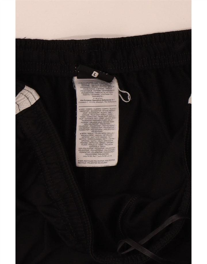 NIKE Mens Tracksuit Trousers Large  Black Colourblock Polyester