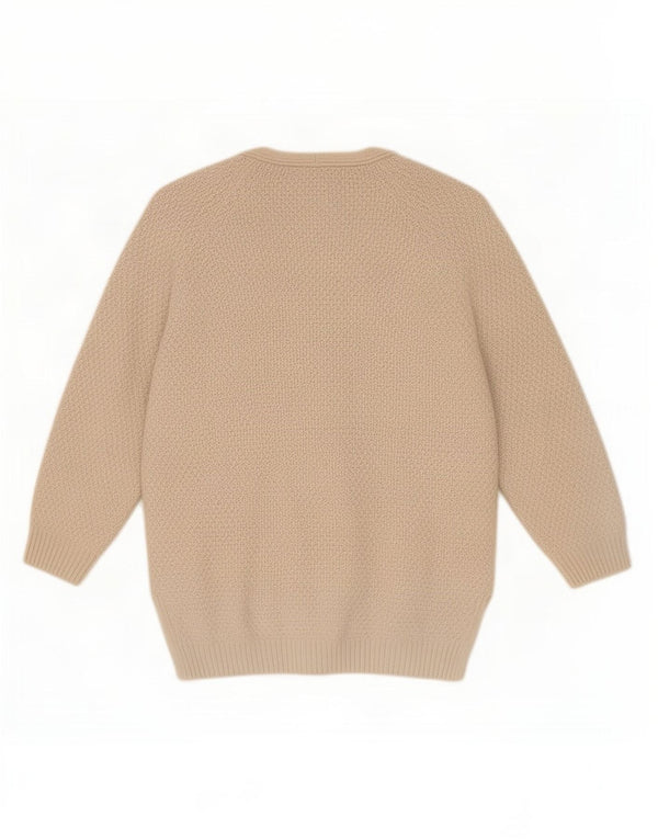 Fat Face Womens 3/4 Sleeve Open Cardigan Sweater UK 8 Small Beige Viscose