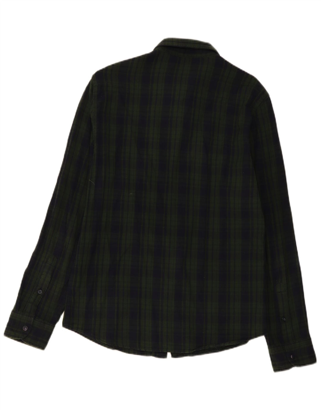 Lee Mens Slim Fit Flannel Shirt Large Green Check Cotton
