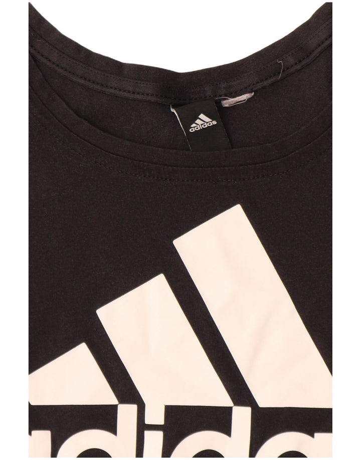 Adidas Womens Graphic T-Shirt Top UK 12 Medium Black