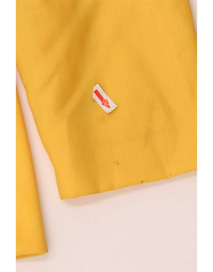 vintage Femme 1 Bouton Blazer Veste IT46 Grande Laine Jaune