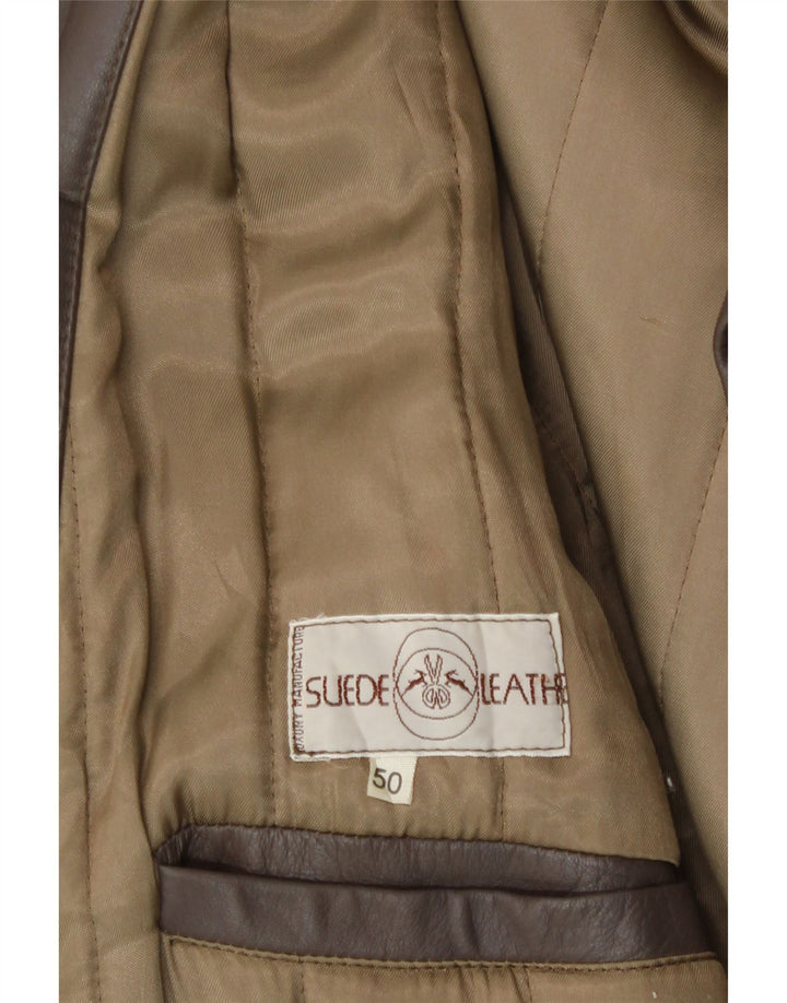Vintage Mens Leather Jacket IT 50 Large Brown Leather