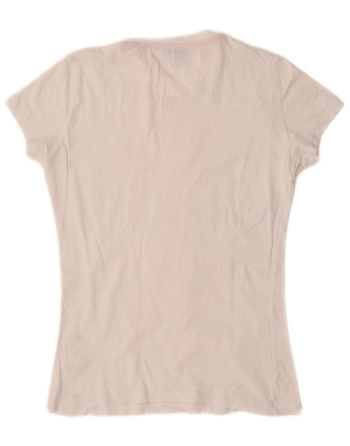 ARMANI JEANS Womens Graphic T-Shirt Top EU 40 Medium White Cotton