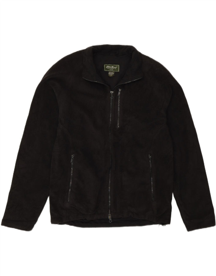 Eddie Bauer Mens Fleece Jacket UK 38 Medium Black Polyester