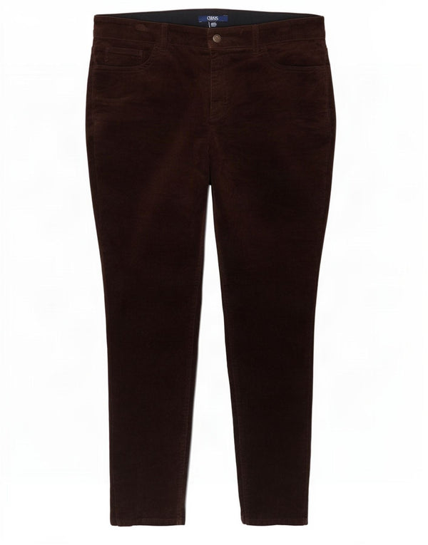 Chaps Womens Slim Corduroy Trousers US 14 XL W34 L29 Brown Cotton