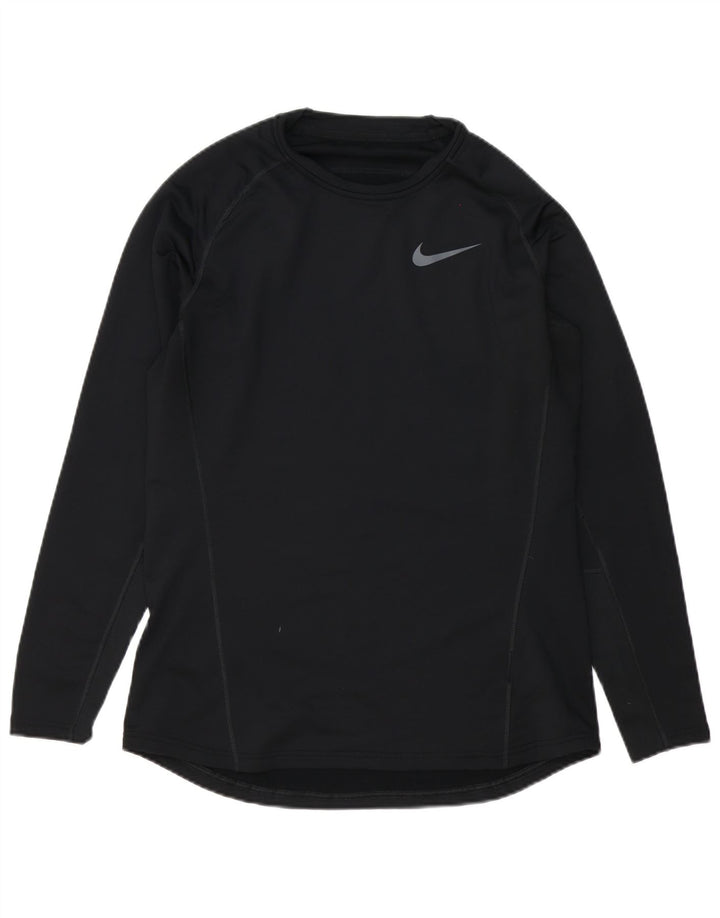 Top Nike Dri Fit da uomo a maniche lunghe, grande, in poliestere nero