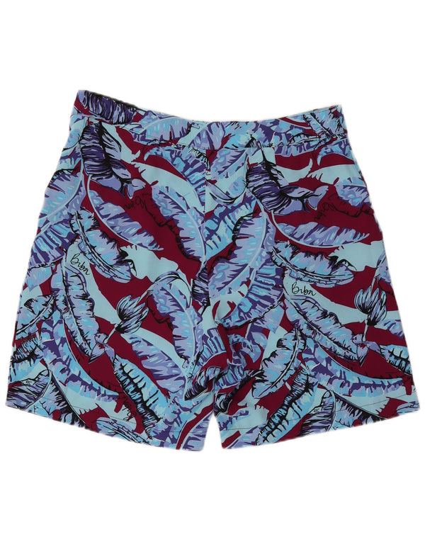 Biba Womens Pegged Casual Shorts UK 14 Large W32 Burgundy Floral Polyester