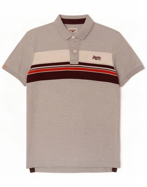 Superdry Polo Homme Large Gris Colourblock Cotton