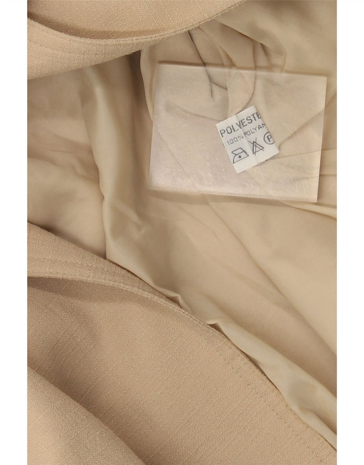 Giacca blazer da donna vintage UK 14 Poliestere beige medio