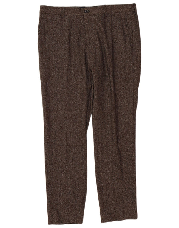 Tommy Hilfiger Mens Straight Suit Trousers IT 52 XL W38 L31 Brown
