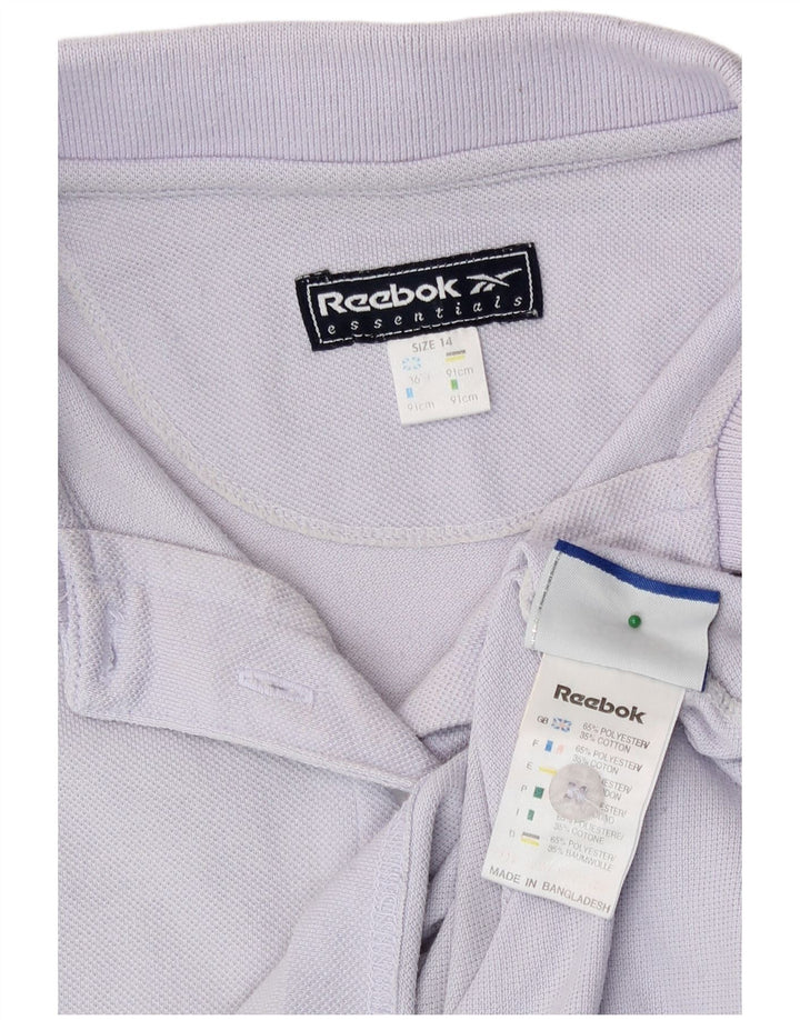 Reebok Damen Poloshirt UK 14 Large Lila Polyester