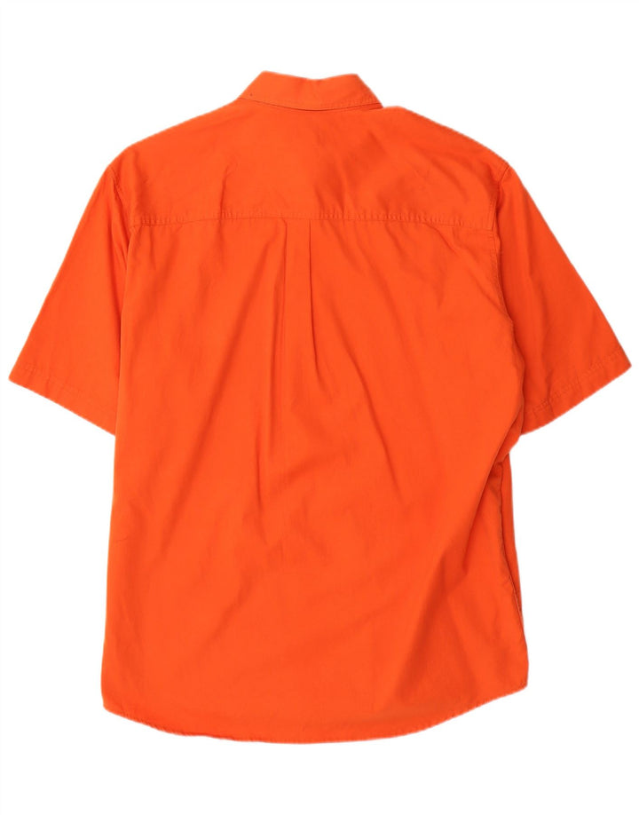 EDDIE BAUER Mens Short Sleeve Shirt Large Orange Cotton