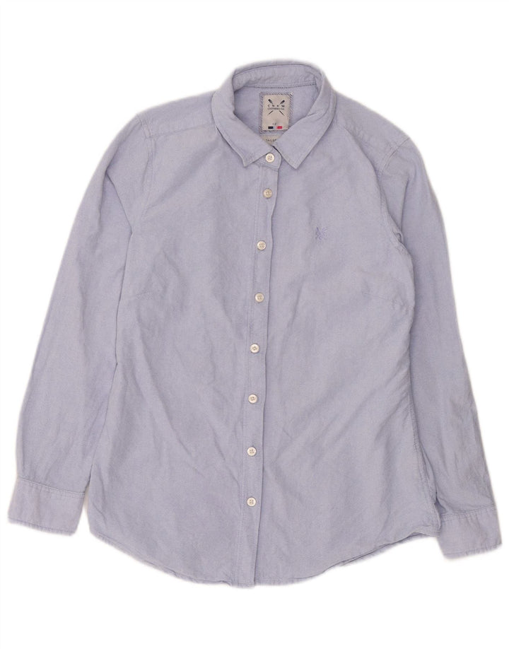 Crew Clothing Womens Tailored Shirt UK 12 Medium Blue Cotton