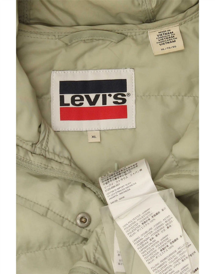 Levi's Womens Hooded Padded Jacket UK 18 XL Green Polyester